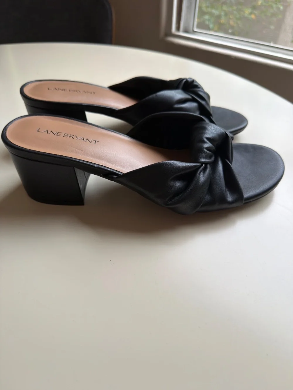 Lane Bryant Vegan Leather Black Sandals – 9 wide, women’s